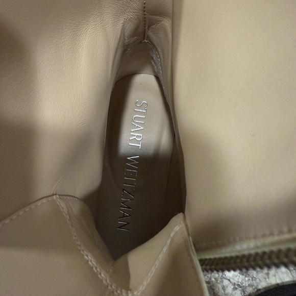 Stuart Weitzman White Charli Zip Sportlift Bootie Creeper Boots 6 W - Picture 12 of 14